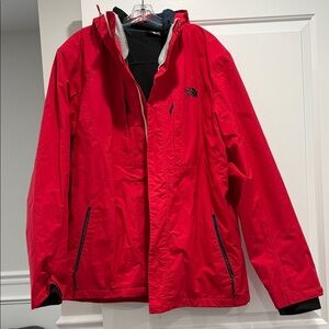 The North Face Red Hooded Shell Jacket